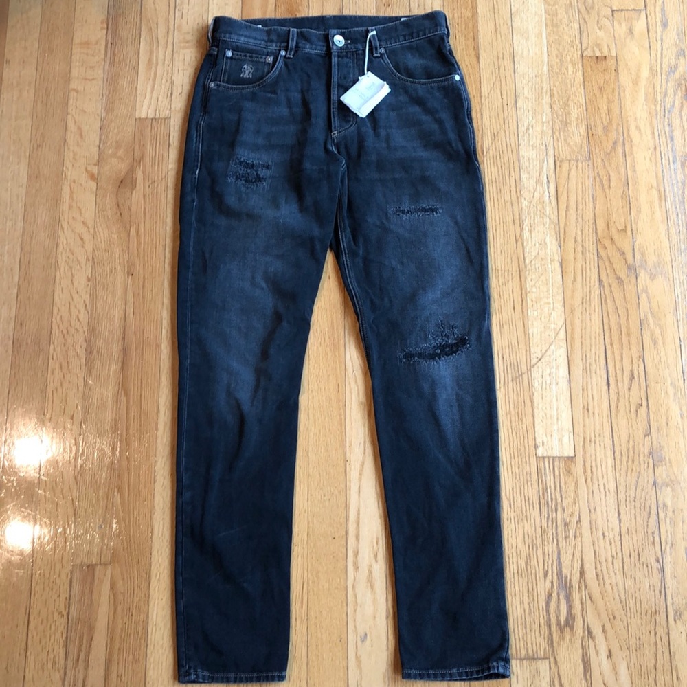 Brunello Cucinelli Dark Wash Denim with Coulisse